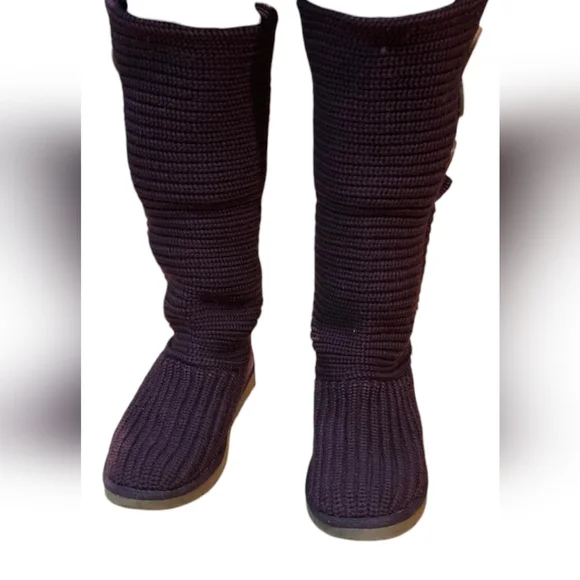 UGG - 5819 Classic Cardy Burgundy Knit Boots Comfort Y2K​ - Picture 6 of 8